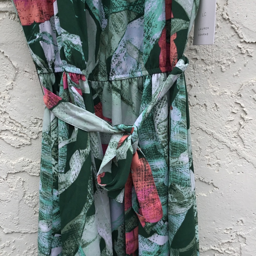 LC By Lauren Conrad Tropical Green Dress Size Med - Picture 3 of 5